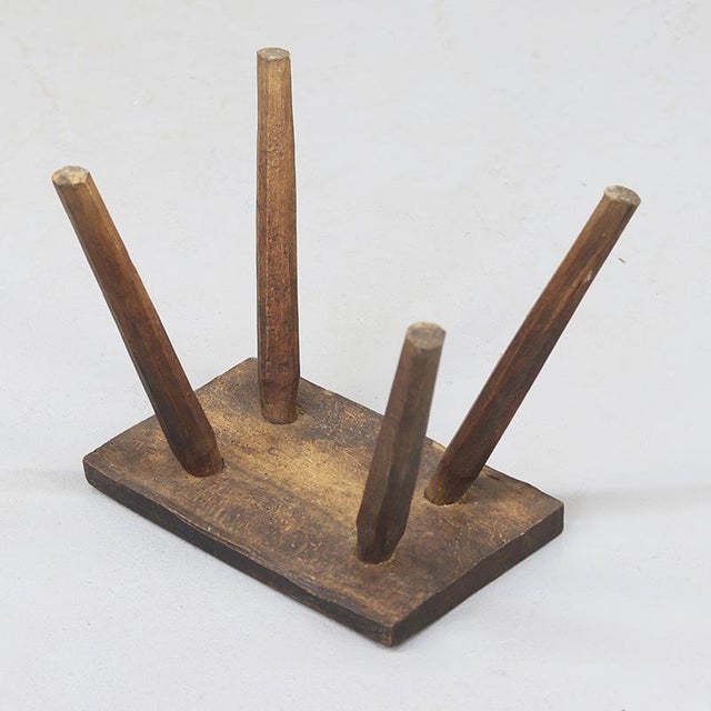 Antique Wabi Sabi Primitive Stool or Side Table For Sale - Image 4 of 10