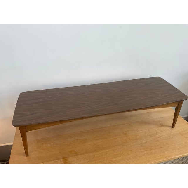 Mid-Century Modern Surfboard Coffee Table; Attributed to Grete Jalk for Bassett For Sale In Raleigh - Image 6 of 12