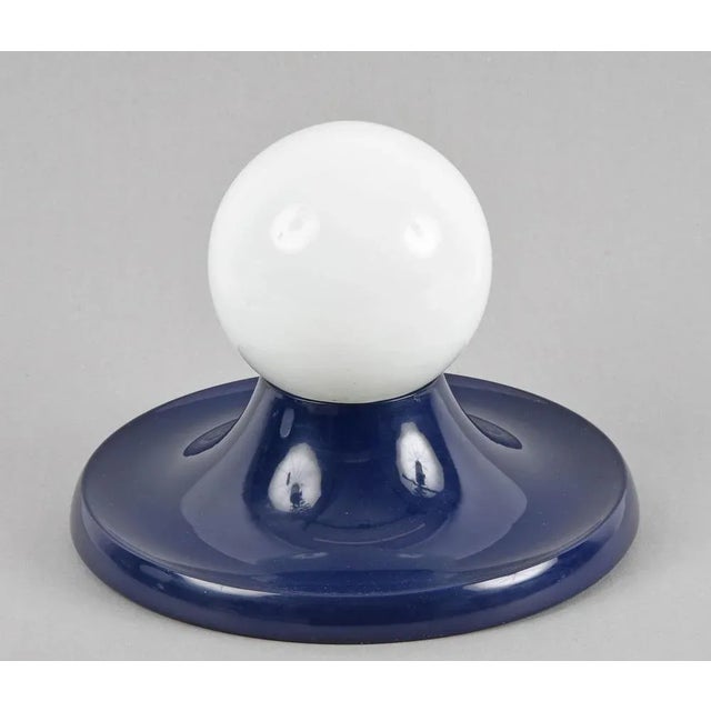 Mid-Century Italian Blue Metal Light Ball Sconce by Achille Castiglioni for Flos, 1960s For Sale - Image 6 of 18