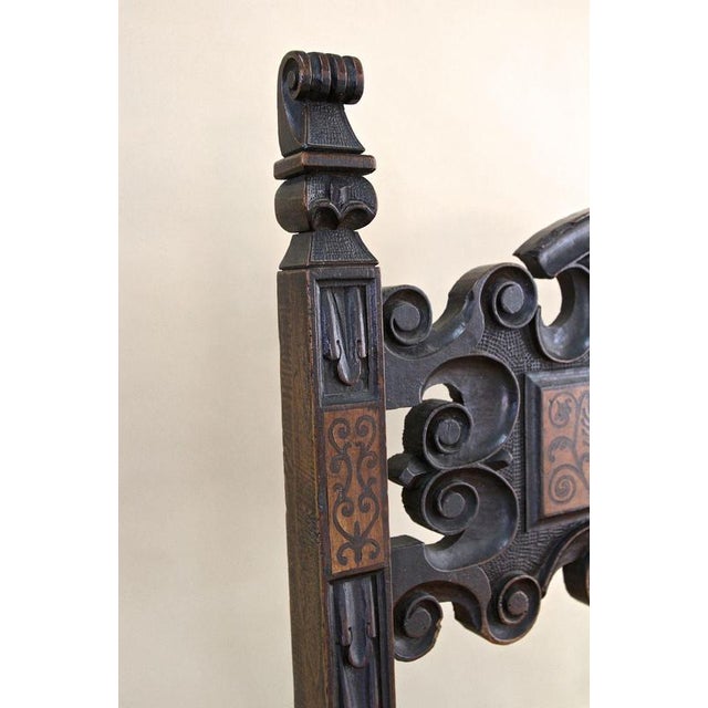 Wood 17th Century Renaissance Handcarved Nutwood Armchair, Austria For Sale - Image 7 of 18