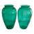 Vintage Anchor Hocking Teal Green Glass Vases - A Pair For Sale