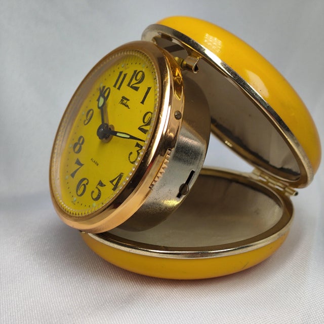 1970’s French and Japanese Folding Alarm Clocks - Set of 2 For Sale - Image 4 of 11