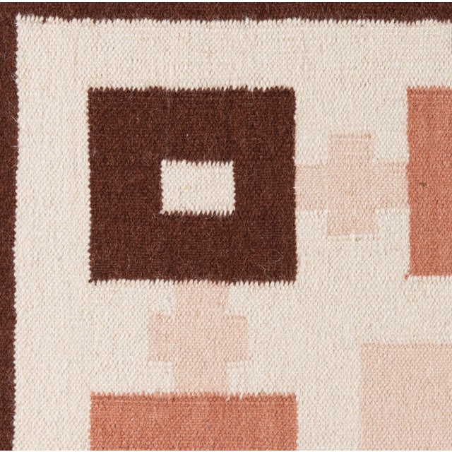 Part & Parcel Goods Wool Chain Rug 9' x 12', Bisque, Topaz, Chocolate and Eggshell For Sale In Charlotte - Image 6 of 6