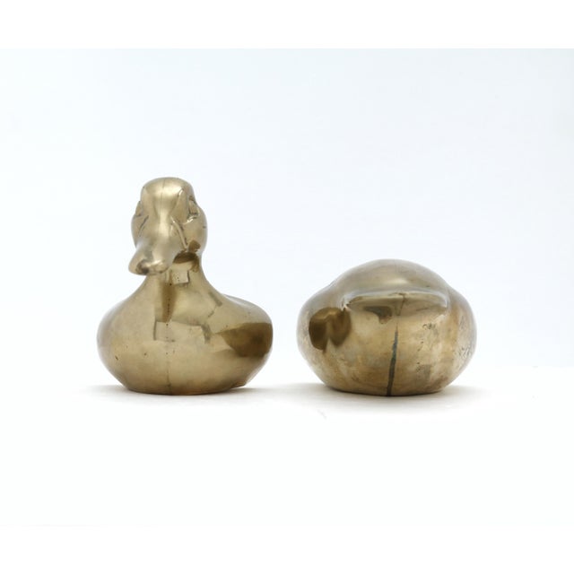 Metal 1970s Vintage Brass Duck Decoy Bookends For Sale - Image 7 of 9