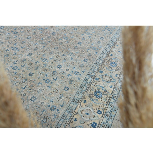 Coffee 1970s Vintage Persian Handmade Wool Cotton Light Brown Area Rug For Sale - Image 8 of 11