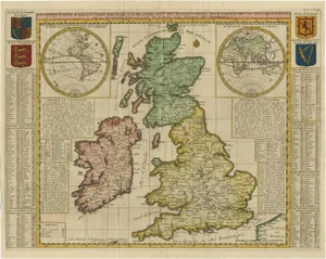 Antique Map of the British Isles by H. Chatelain, 1719