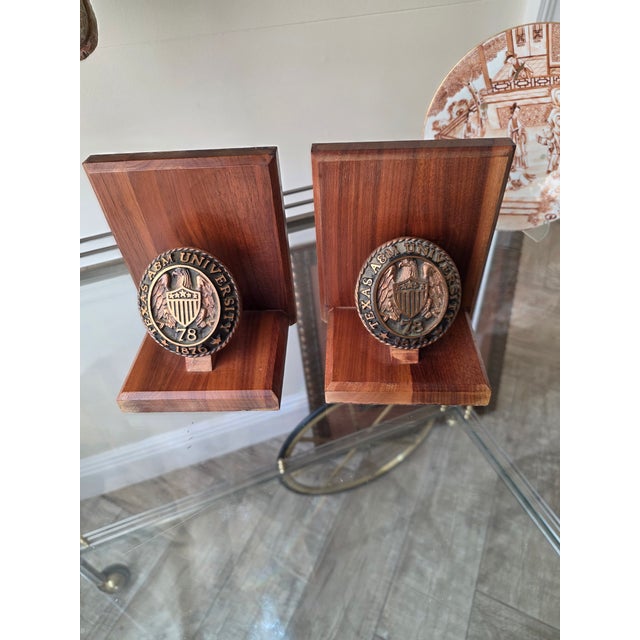 Traditional Texas A&m University Bookends From 1978 For Sale - Image 3 of 11