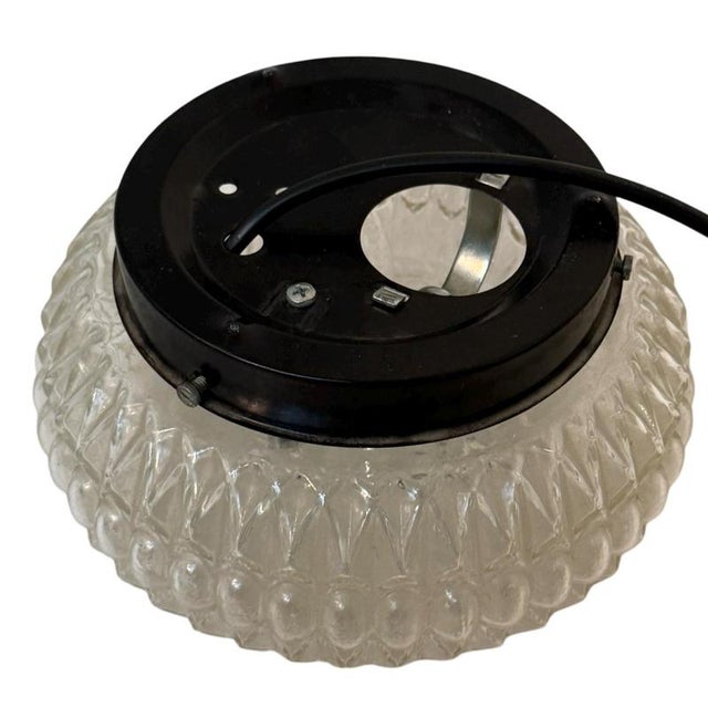 Mid-Century Modern Ceiling Lamp in Pressed Glass For Sale - Image 4 of 7