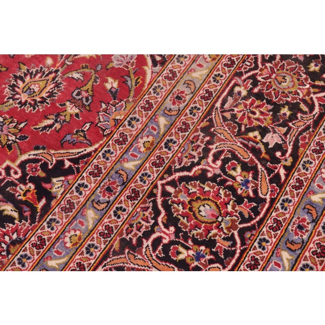 Rustic Persian Red/Black Wool Rug - 9'5'' X 13'1'' For Sale In New York - Image 6 of 10