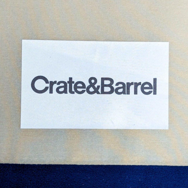 Crate & Barrel 3-Seat Blue Velvet Sofa For Sale In San Francisco - Image 6 of 8