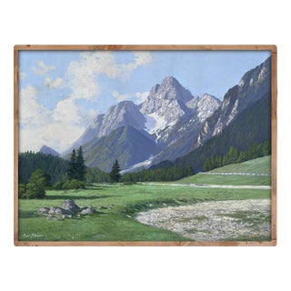 Paul Schuler, Croda Rossa d'Ampezzo, 1920s, Oil Painting on Canvas, Framed For Sale