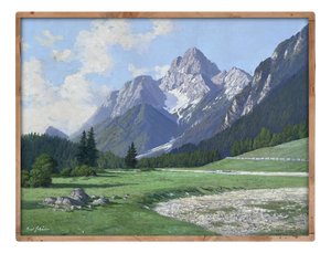 Paul Schuler, Croda Rossa d'Ampezzo, 1920s, Oil Painting on Canvas, Framed
