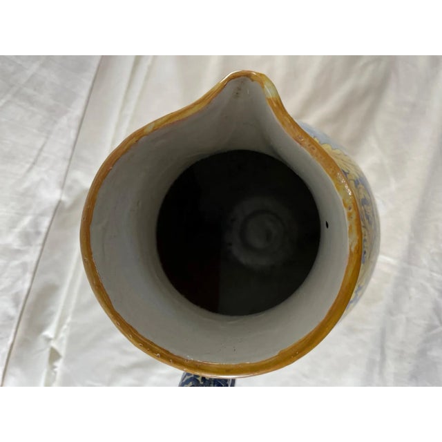 1950s Large French Vintage Nevers Faience Pitcher. For Sale - Image 5 of 13