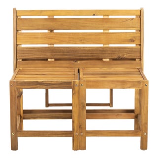 Belamy Outdoor Transformer Bench in Natural For Sale