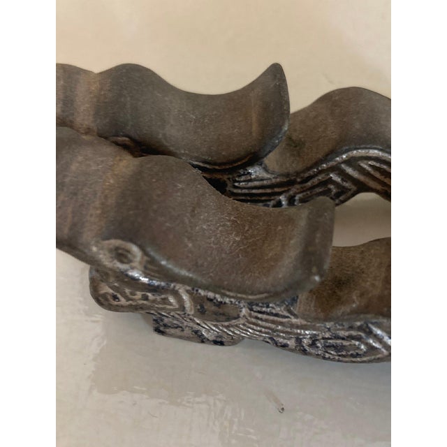 Antique Iron Dragon-Form Chinese Chopstick Rests—A Pair For Sale - Image 9 of 10