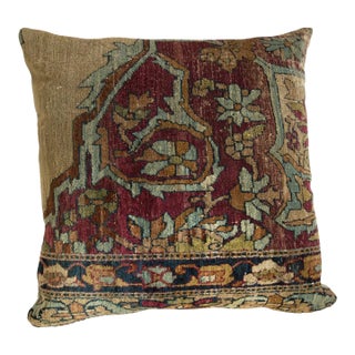 Antique Kerman Rug Fragment Pillow For Sale