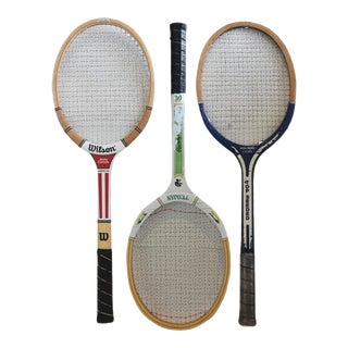 Vintage Designer Decorative Sport Tennis Racquets - Set of Three For Sale