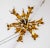 Metal Mid Century Spherical Gilt Leaves & Crystal Chandelier For Sale - Image 7 of 12
