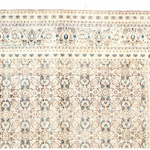 Abstract Antique Persian Tabriz Rug 7'9" X 9’4” For Sale - Image 3 of 5