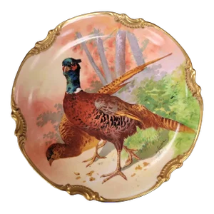 Early 20th Century Limoges Cabinet Plate Featuring Pheasants