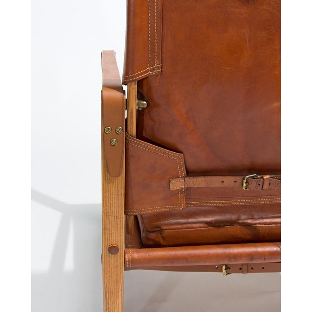 Safari Chair in Oak and Leather by Kaare Klint and for Rud Rasmussen, 1950s For Sale - Image 9 of 10