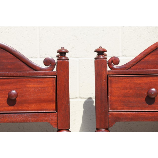 Pair of Ralph Lauren Mahogany British Colonial Two-Tier Nightstands / Side Tables For Sale - Image 10 of 18