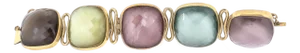 Vintage Steve Vaubel Square Stone on Bezel With Inlayed Oval Connection Bracelet