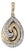 0.35ctw Diamond Swirl Teardrop Pendant 14k Yellow Gold For Sale