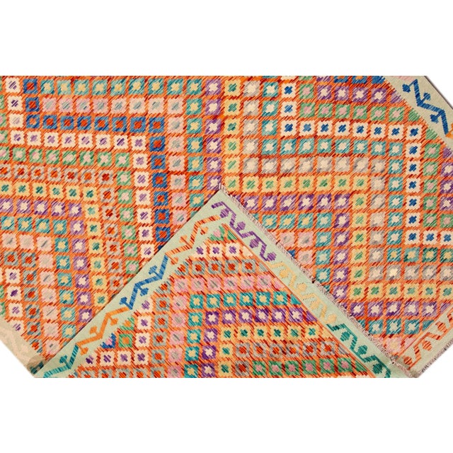 Early 21st Century Modern Flatweave Kilim Handmade Wool Rug For Sale - Image 5 of 9