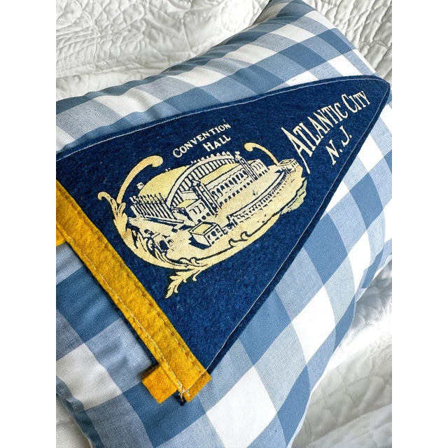 Description: Vintage New Jersey Atlantic City Pennant from around the 1950s-1960s. Unknown date. New blue and white...