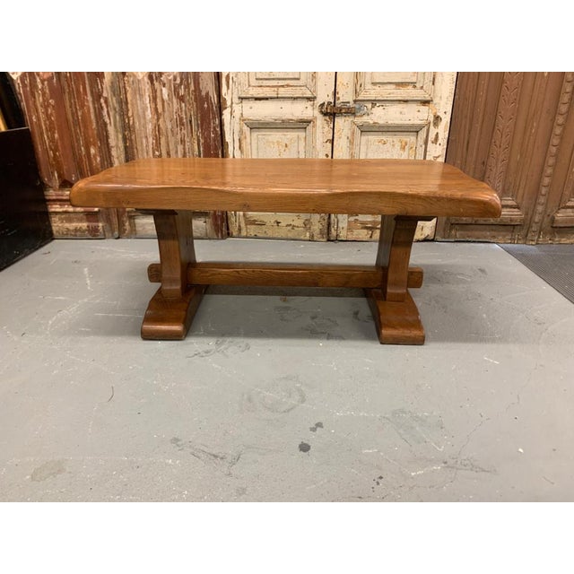 Vintage French Country Oak Trestle Coffee Table Chairish