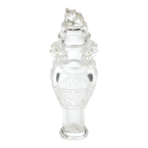 18th Century Chinese Carved Rock Crystal Covered Urn