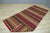 1970s Rustic Burgundy Striped Large Kilim Rug For Sale - Image 10 of 13