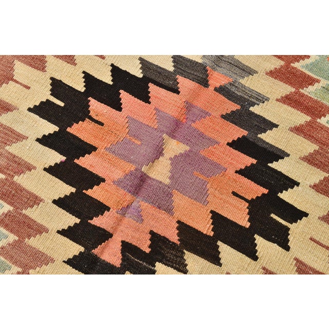 Anatolian Wool Kilim Rug For Sale - Image 5 of 11