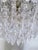 1960s Vintage Hollywood Regency Floral Embossed Brass Tiered Waterfall Crystal Flush Mount Chandelier For Sale - Image 5 of 7