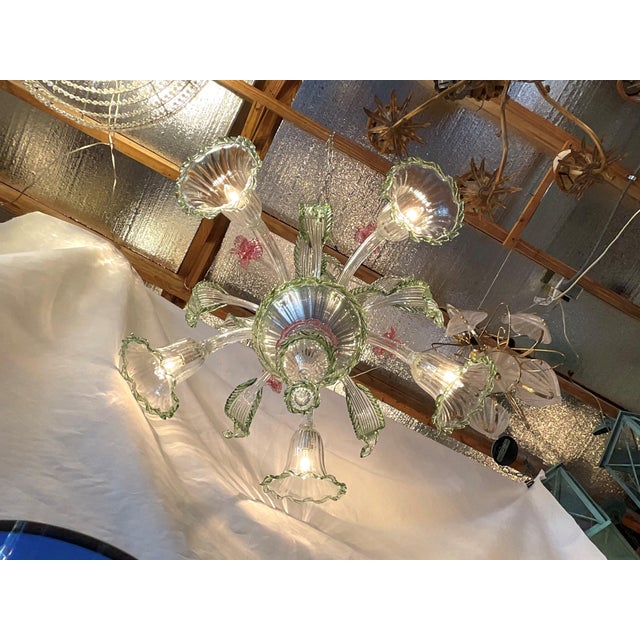Vintage Venetian Glass Chandelier For Sale - Image 12 of 16