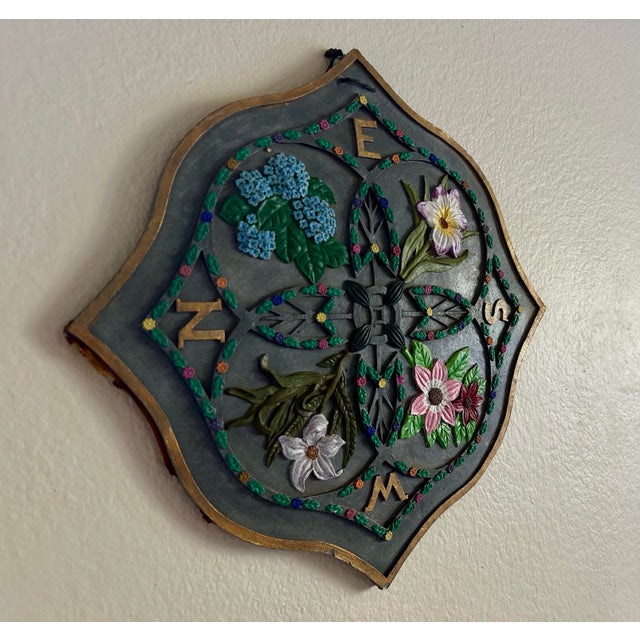 Gothic Vintage Gothic Revival Floral Quatrefoil Wall Plaque For Sale - Image 3 of 12