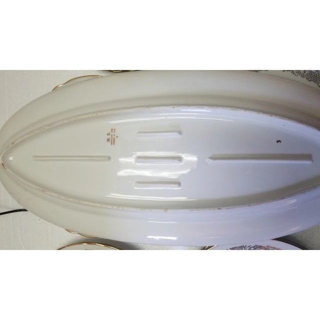 1960s French Hand-Painted Porcelain Fish Platter For Sale - Image 9 of 10