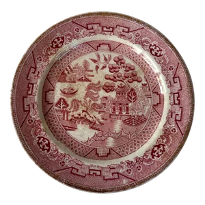 English Country Eb & Jel England Red Transferware Plate