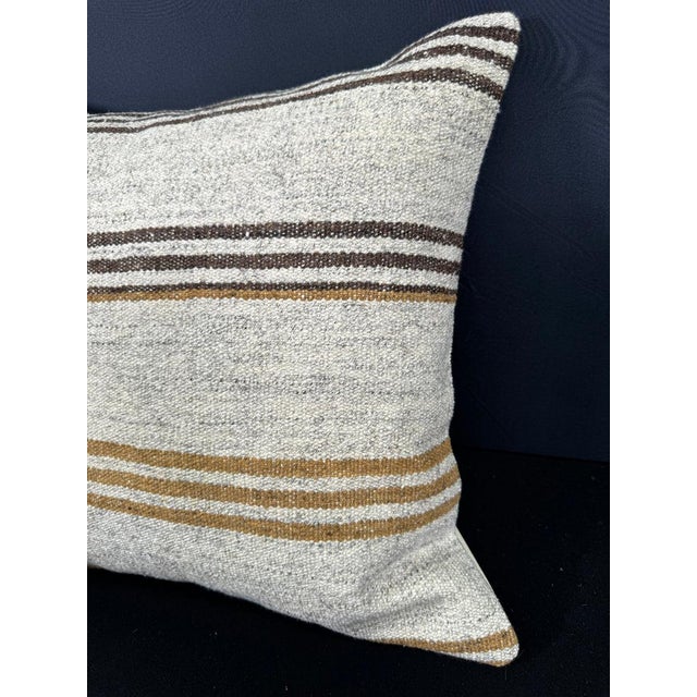 Contemporary Turkish Hemp Pillow Cushion Natural Beige Yellow Cushion Cover 20"x20" For Sale - Image 3 of 4