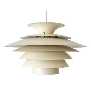 Scandinavian Cream Pendant Lamp with 7 Layers from Jeka, Denmark, 1960s For Sale