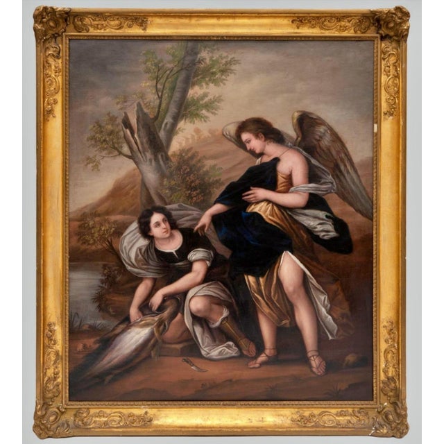 Italian School Artist, Tobias and the Archangel Raphael, 18th Century, Oil on Canvas For Sale - Image 5 of 6