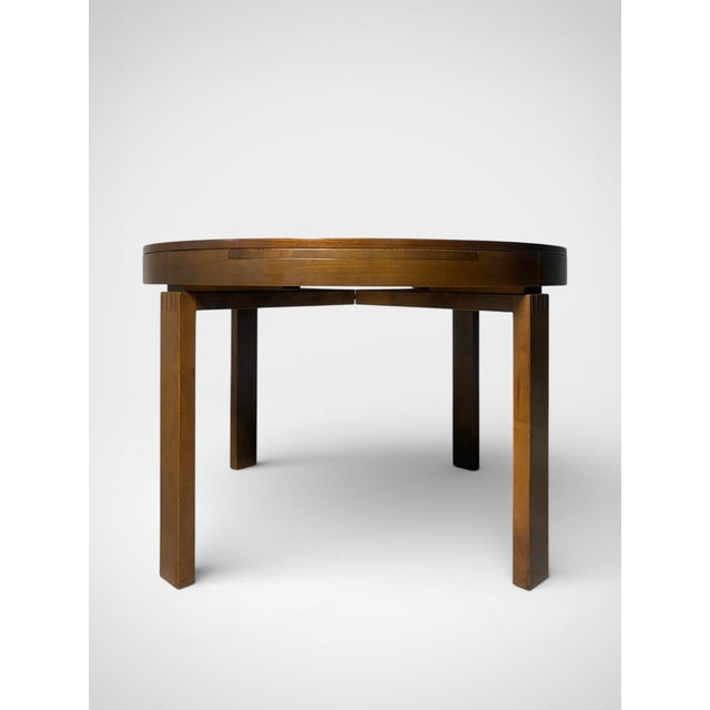 Wood Vintage Extendable Brutalist Round Table, 1960s For Sale - Image 7 of 7