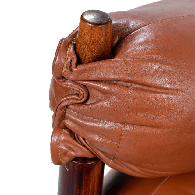 Percival Lafer Mp-81 Brazilian Rosewood & Leather Lounge Chairs and Ottoman Set For Sale - Image 12 of 13