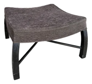 Rare Harvey Probber Large Ottoman Stool With Curved Bowed Legs and X Stretcher