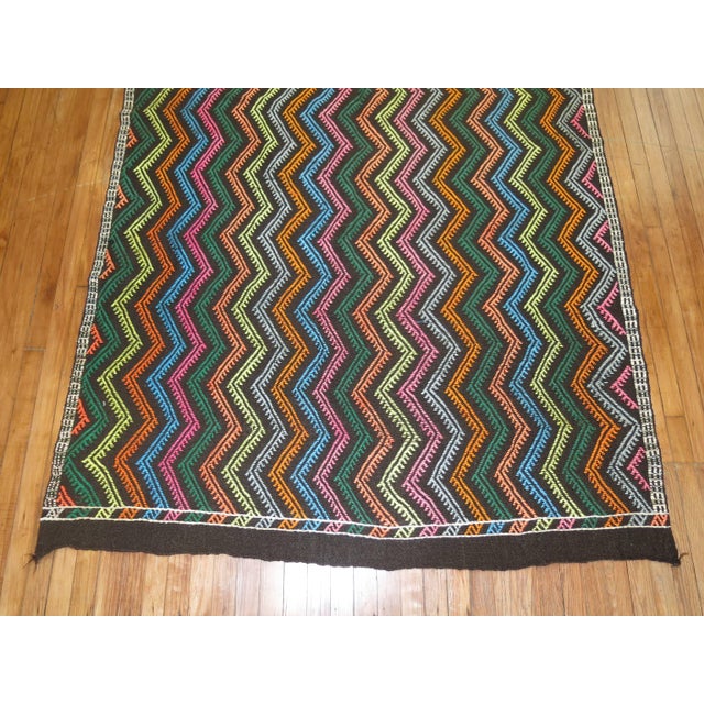 Vintage Turkish Jajim Flat-weave - 5'3" x 8'9" For Sale - Image 4 of 5