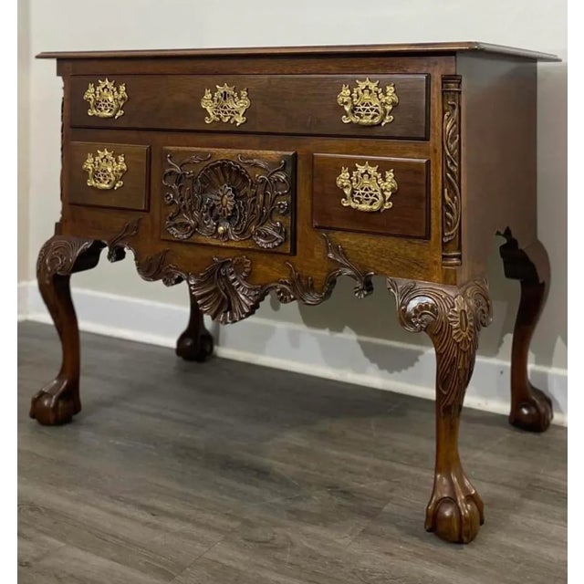 Chippendale Kindel Winterthur Collection Clawfoot Mahogany Philadelphia Lowboy For Sale - Image 10 of 10