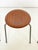 Mid-Century Modern C. 1960s Arne Jacobsen Danish Teak Stacking Tripod "Dot" Stools -- Set/3 For Sale - Image 3 of 8