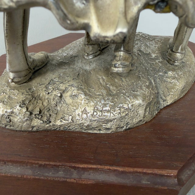 Silver-Plated Brass Sculpture of Carabinieri in the Storm by A. Berti, 1950s For Sale - Image 12 of 16