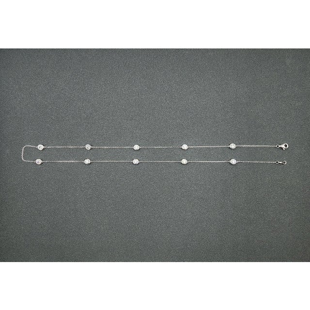 Metal 1.59 Ct Diamond by the Yard Necklace For Sale - Image 7 of 8